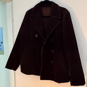 Ralph Lauren Dark Chocolate Brown Corduroy Double-Breasted Jacket Medium